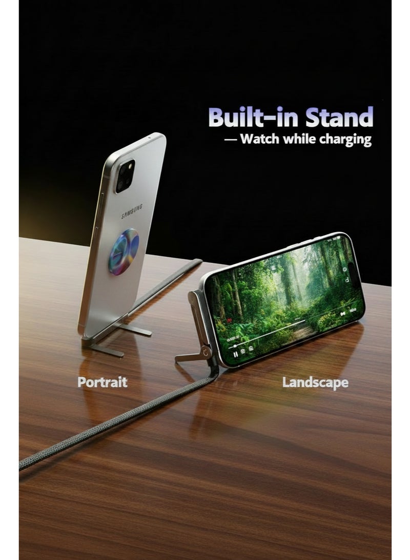 Kamins Collection 240W USB-C Cable with Built-in Foldable Stand - Image 5