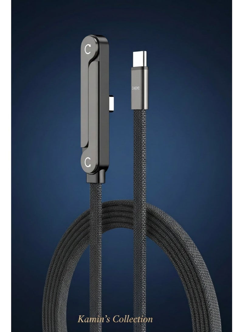 Kamins Collection 240W USB-C Cable with Built-in Foldable Stand - Image 1