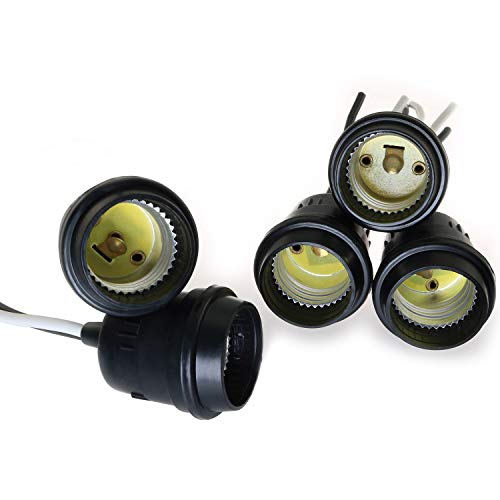 Longdex 12pcs Lamp Base Waterproof Black Pigtail Lamp Holder Socket 250V 6A (12) - Image 2
