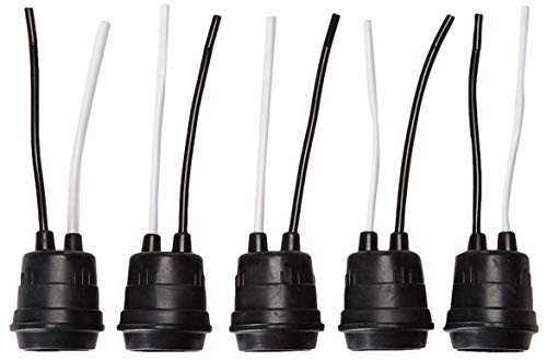 Longdex 12pcs Lamp Base Waterproof Black Pigtail Lamp Holder Socket 250V 6A (12) - Image 4