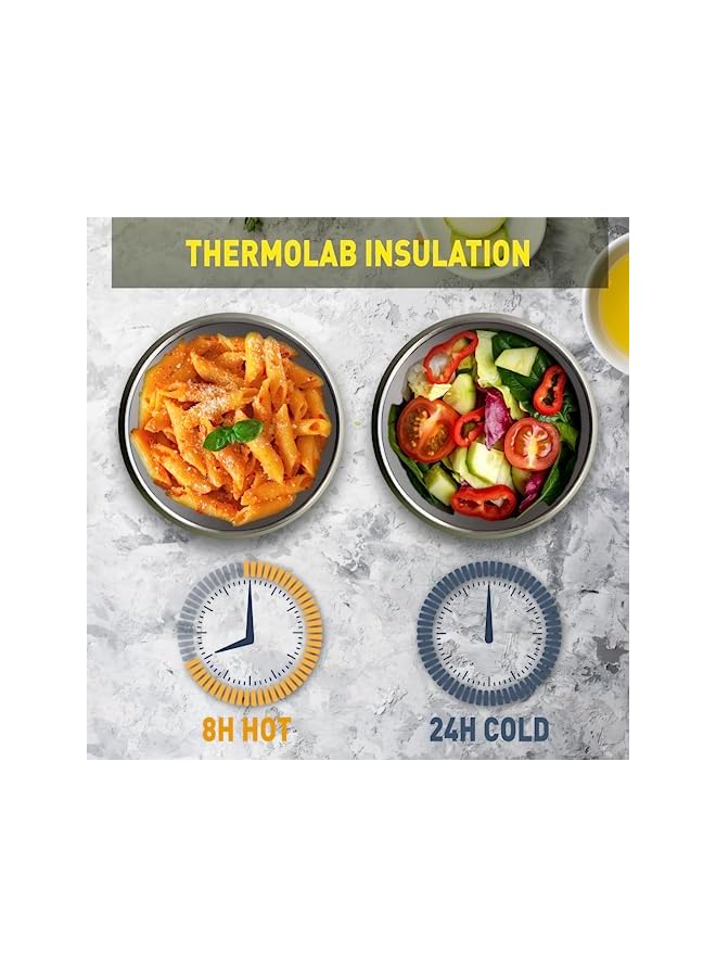 BEOLA علبة طعام معزولة بجدار مزدوج من الفولاذ المقاوم للصدأ مع حافظة طعام للسفر للأطفال والكبار سعة 15 أونصة (أخضر غامق) - Image 4