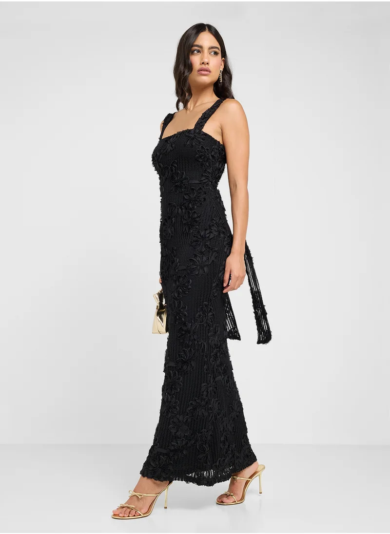 بريتي لافيش Gigou Crochet Floral Maxi Dress