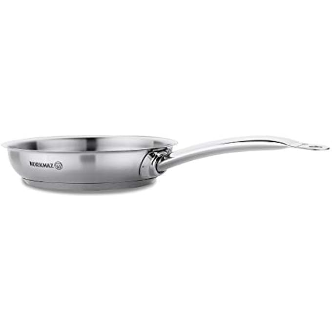 Korkmaz Proline Frypan 20X45Cm  TriPly Bottom Stainless Steel Sandwich Bottom Induction Compatible Fry Pan  Silver  Ka1152 - Image 4