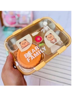 Laxon stainless steel lunch box laxson 7089 bear family  - Image 1
