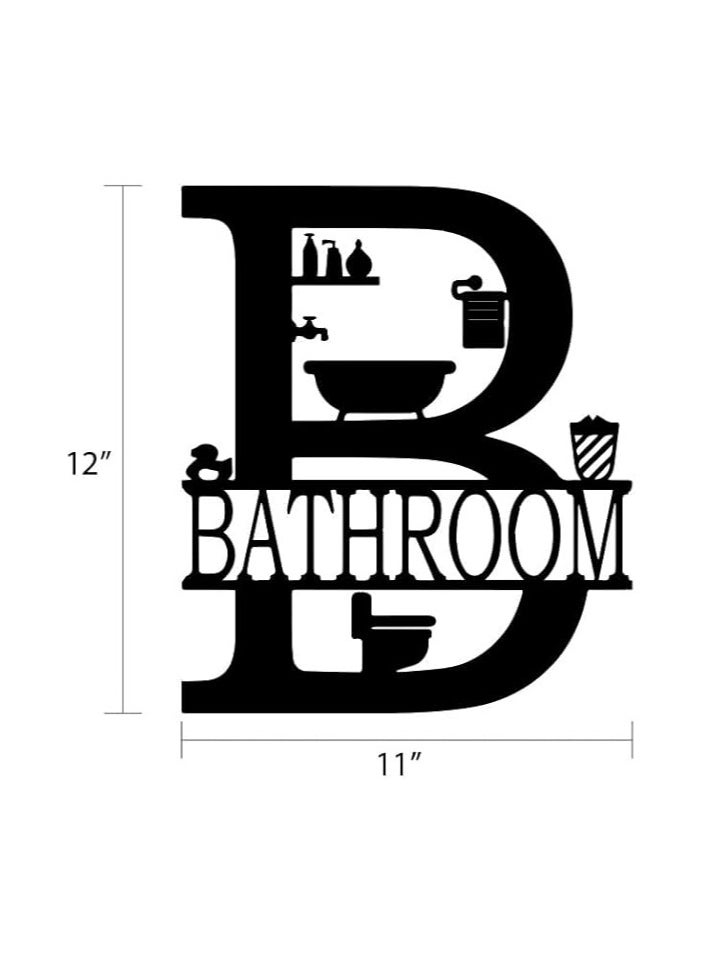 MIRFA Wooden Wall Art With Self Adhesive Base - Black (Bathroom)  - Image 4