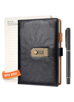 A5 Journal With Lock, 300Gsm, 300+300 Page Diary With Lock, Password Notebook Set With Pen & Notebook Refill - Perfect For Men And Women Writing Noting- 8.5 X 5.9 Inch Black Leather Hardcover - pzsku/ZD50019B72125296FD7BFZ/45/_/1735214601/41ff06ff-279a-4c90-90f7-b9bd53765514