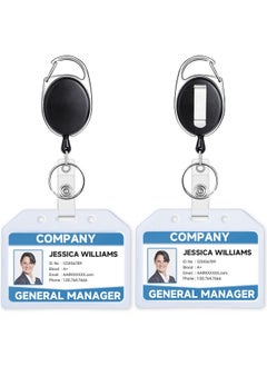 2 Pack Heavy Duty Retractable Badge Holders With Carabiner Reel Clip And Extra Thick Clear Name Tag Id Card Holders, Horizontal - pzsku/ZD50022A1CC4F2CEEB649Z/45/_/1735214764/15d0db8b-704b-4ec9-a946-a9cdc5c24368