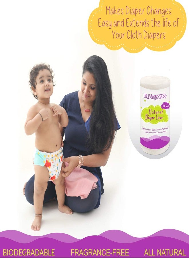 Bembika Bamboo Diaper Liners Disposable for Unisex baby, Chlorine Free, Compostable, Dye Free, Cloth Diaper Insert Liner, 300 Sheets - Image 4