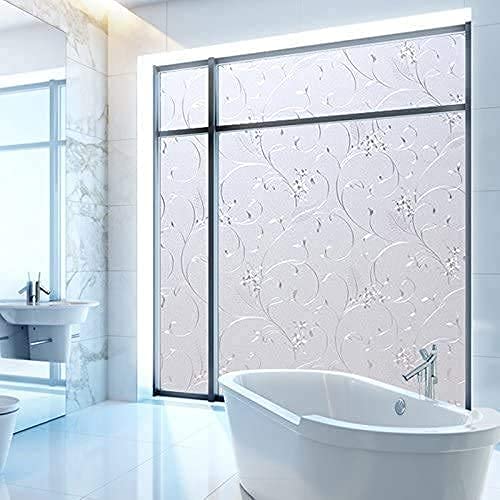 Niviy Static Cling Non-Adhesive Window Film Frosted Glass Film Bathroom Door Glass Decoration Window Film Privacy Covering (11.8 ""x 118 "") - Image 4
