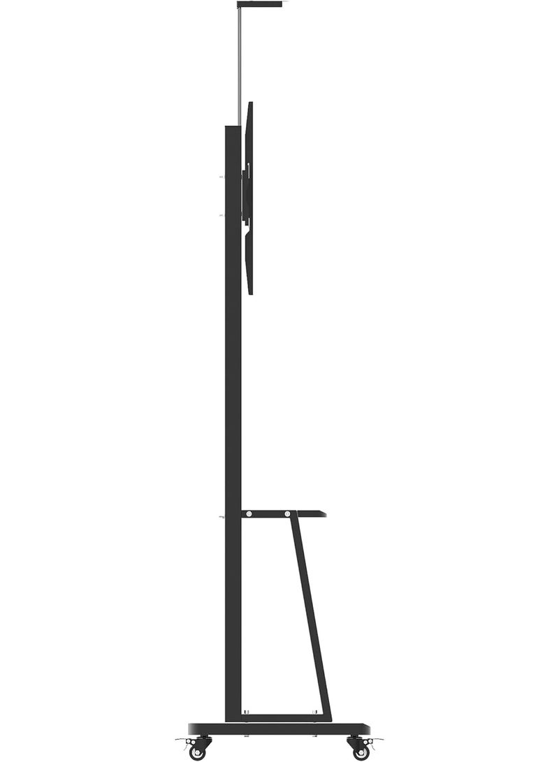 Rolling/Mobile TV Cart with Wheels – Adjustable Height Floor Stand with Shelf – Fits 32–65 Inch LCD/LED/4K TVs – Supports up to 100 lbs – Max VESA 600x400 - Image 2