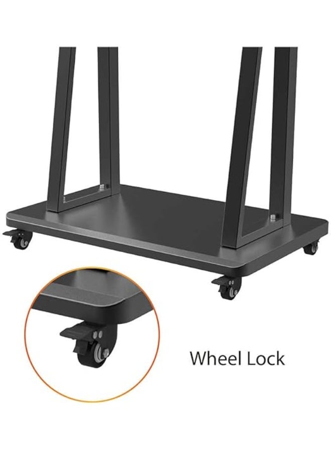 Rolling/Mobile TV Cart with Wheels – Adjustable Height Floor Stand with Shelf – Fits 32–65 Inch LCD/LED/4K TVs – Supports up to 100 lbs – Max VESA 600x400 - Image 5