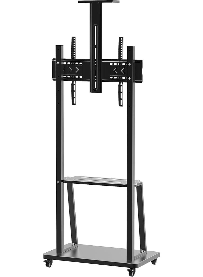 Rolling/Mobile TV Cart with Wheels – Adjustable Height Floor Stand with Shelf – Fits 32–65 Inch LCD/LED/4K TVs – Supports up to 100 lbs – Max VESA 600x400 - Image 3