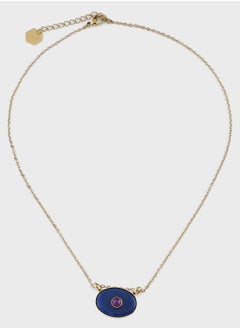 ANYA NATURAL STONE OVAL EYE PEDANT NECKLACE