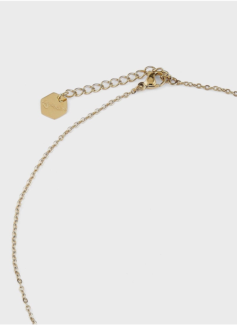 Lady Mauve - ANYA NATURAL STONE OVAL EYE PEDANT NECKLACE - Image 1