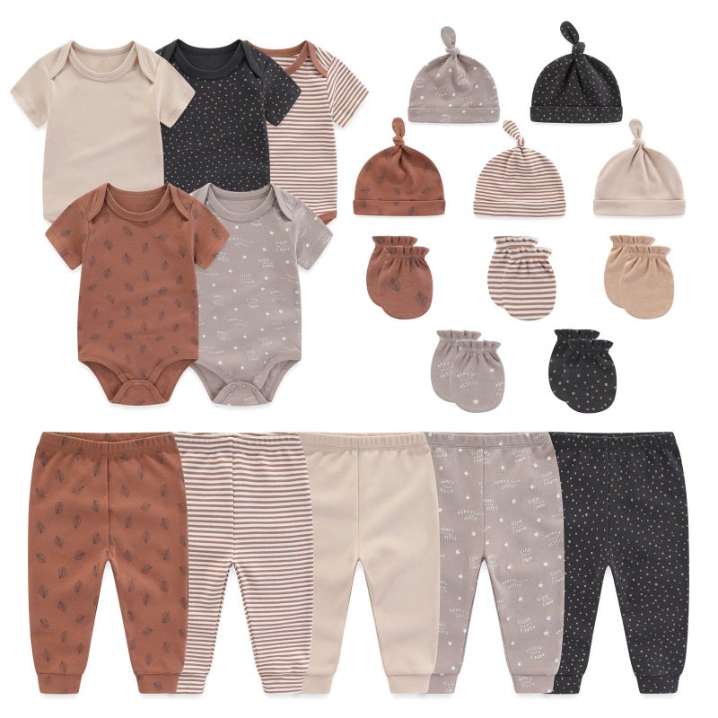 JELYLOVE Unisex Baby Boy Girl Bodysuits Sets 20 Pack Cotton Casual New Born Clothes Comfort Infant Outfit Essentials - Image 1