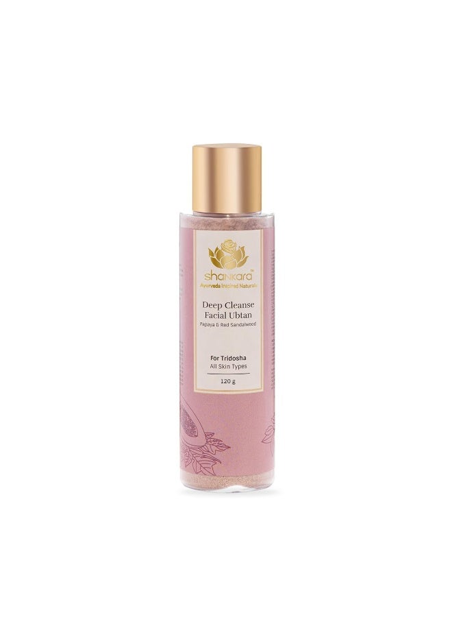 Shankara Deep Cleanse Facial Ubtan multitasks as Face Scrub, Face Mask & Cleanser | Neem, Papaya & Sandalwood | Purifies, Nourishes & Soothes Skin | Gently Exfoliates & Removes Impurities | For All Skin Types-120gm - Image 1