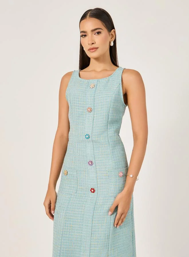 Styli Tweed Midi Dress