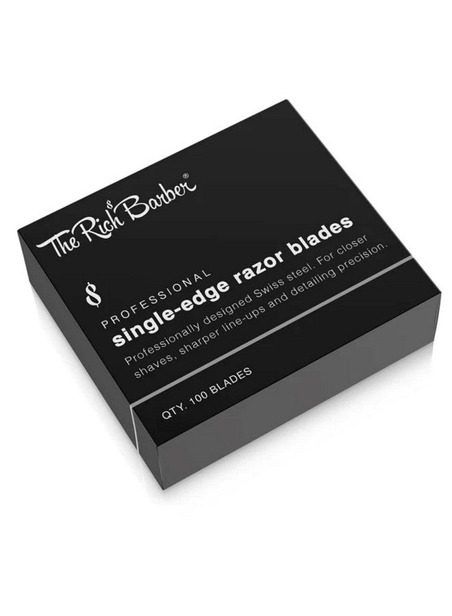 The Rich Barber The Rich Barber Single Edge Razor Blades Designed for Straight Edge Shaving Razor Holder - (100 Pack)  - Image 1