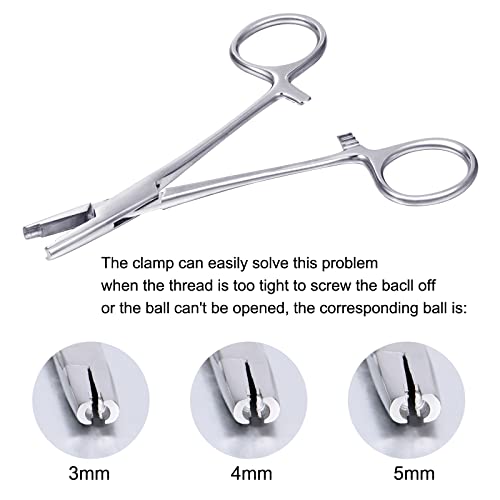 DJCIW 3mm Jaw Piercing Ball Removal Tool,Stainless Steel Dermal Anchor Forceps for Dermal Tops Unscrew or Screw Ball Pliers for Nose Septum Earrings Lip Ring - Image 2