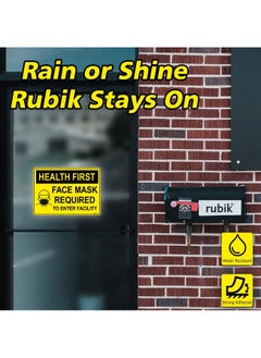 Rubik Large Health First Face Mask Required To Enter Facility Self Adhesive Sticker 30x21cm, Reflective Removable Wear A Face Mask Sign for Shop Restaurant School Office (1pc)  - Image 2