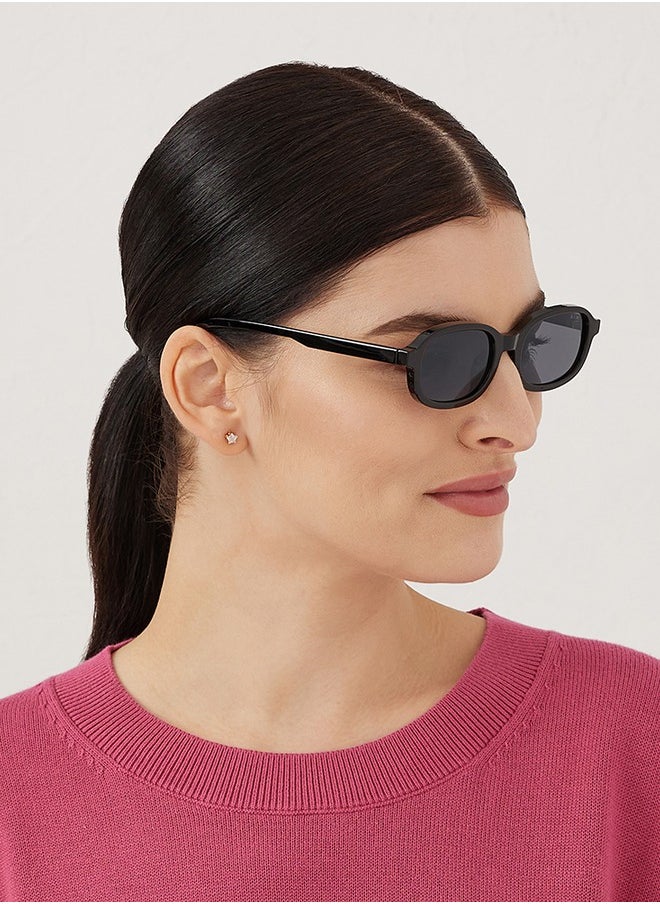 Blackout "BlackOut RUBY Women's Rectangle Sunglasses with UV400 Protection (Black)"  - Image 4