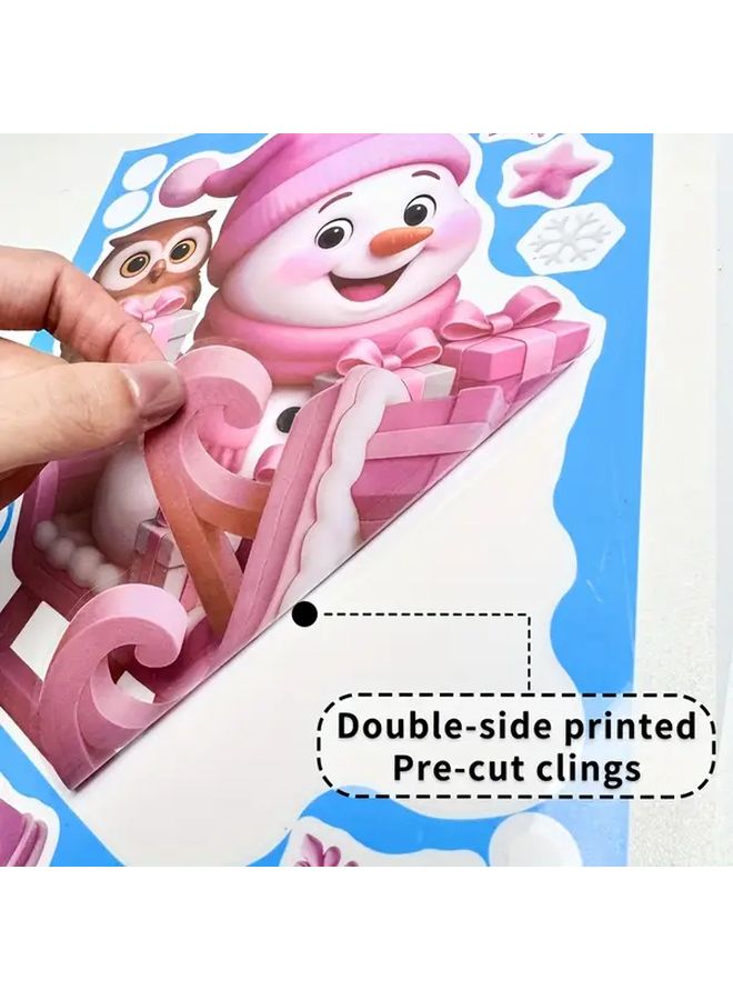 Santa Claus And Deer Set Christmas Window Stickers For Holiday Store Decorations - Image 2
