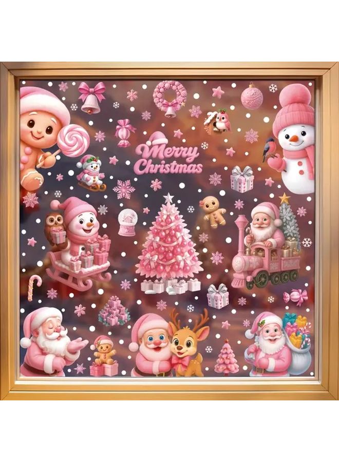Santa Claus And Deer Set Christmas Window Stickers For Holiday Store Decorations - Image 5