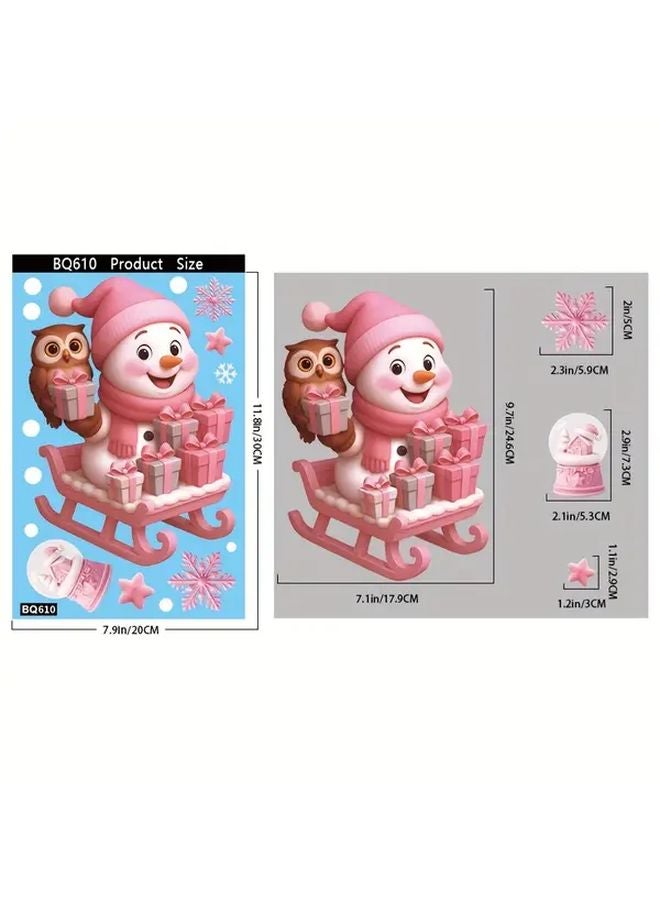 Santa Claus And Deer Set Christmas Window Stickers For Holiday Store Decorations - Image 3