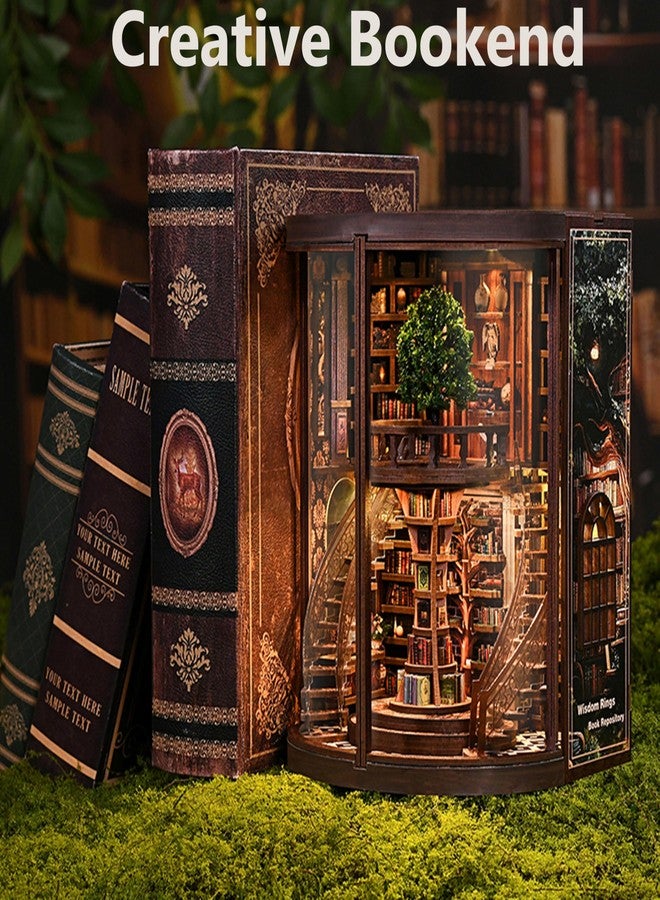 ISSEVE Book Nook Kits for Adults, Library Booknook Kit DIY Miniature Dollhouse Book Nooks, 3D Wooden Puzzle Model Creative Bookshelf Home Decoration Adult Crafts Kits Gift (Wisdom Book Repository) - Image 3
