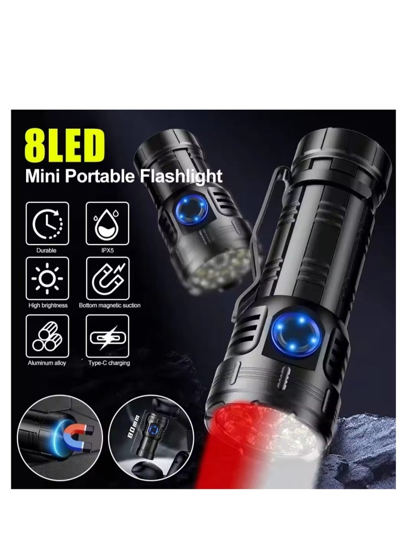 High Power Led mini Flashlight USB Rechargeable Torch Light Long Shot 30W Ultra Powerful Flashlight for Outdoor Camping Hiking - Image 2