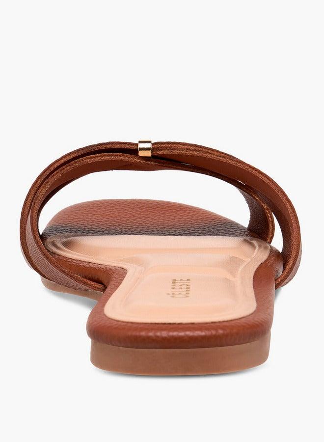 سيليست صنادل نسائية بسيطة بحزام متقاطع - Image 5