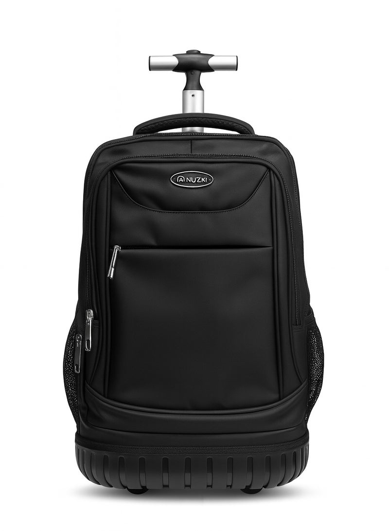 نوزكي حقيبة مدرسية بعجلات نوزكي 19 بوصة | حقيبة ظهر مدرسية متينة وواسعة بعجلات | حقيبة 2 في 1 (ترولي + حقيبة ظهر) للبنين والبنات - Image 1
