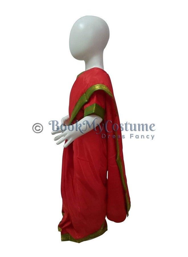 BookMyCostume BookMyCostume Teacher Red Saari Profession Kids & Adults Fancy Dress Costume 3-4 years  - Image 3