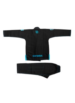 Sanabul  Future Legends Bjj Gi For Kids | Premium Youth Brazilian Jiu Jitsu Gi With Free White Belt | Lightweight & Durable Jiu Jitsu Kimono For Children And Youth (Black/Blue, K0)  - Image 1