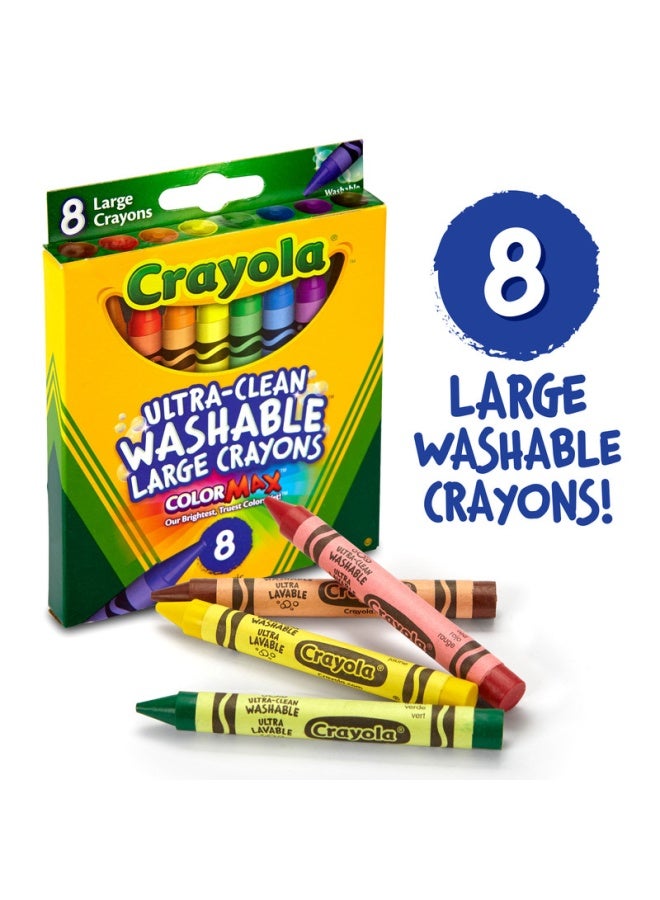 Crayola أقلام شمع قابلة للغسل 8 قطع كبيرة - Image 2
