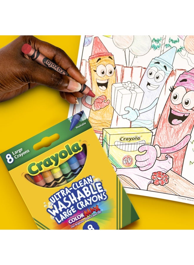 Crayola أقلام شمع قابلة للغسل 8 قطع كبيرة - Image 5