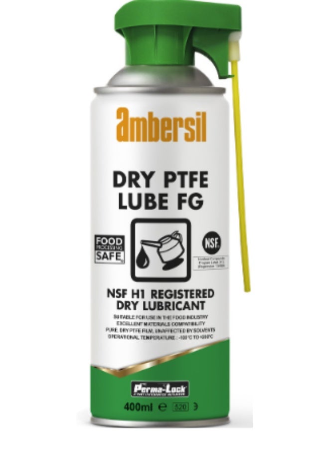 امبيرسيل AMBERSIL Dry PTFE Lube FG Perma-Lock 400ML طبقة حماية وتشحيم جافة PTFE للصناعات الغذائية - Image 1