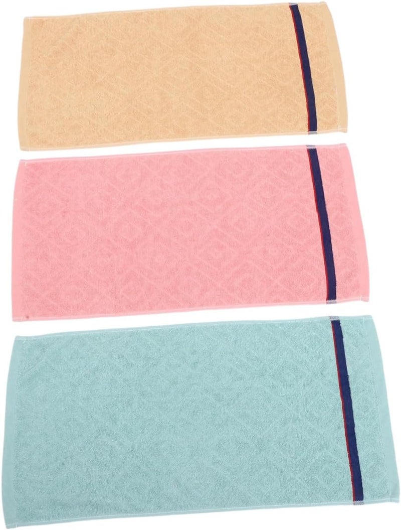 TOYANDONA Cotton Absorbent Face Towels and Hand Towels 3pcs Embossed Jacquard Soft Washcloths for Bathroom Gym and Home Use - Image 1