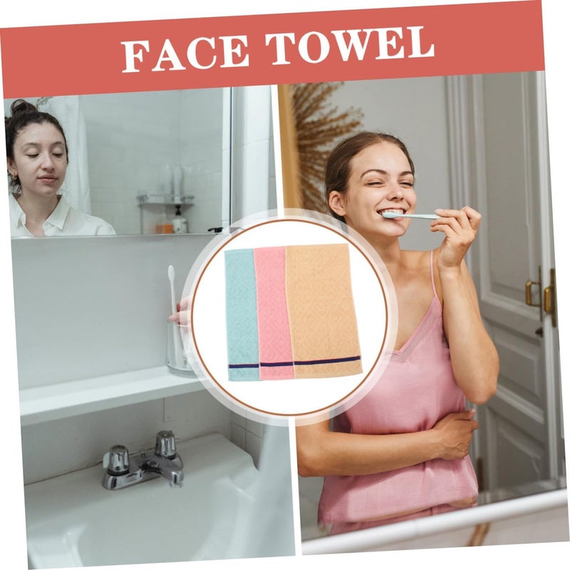 TOYANDONA Cotton Absorbent Face Towels and Hand Towels 3pcs Embossed Jacquard Soft Washcloths for Bathroom Gym and Home Use - Image 2