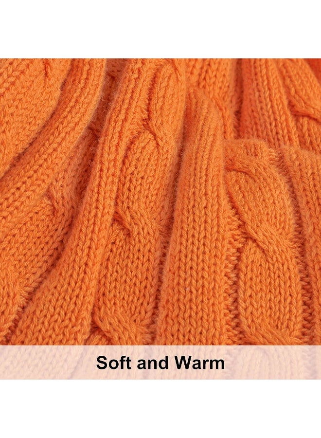 NTBAY NTBAY 100 Pure Cotton Cable Knit Throw Blanket Super Soft Warm 51x67 Knitted Throw Blanket for Couch Sofa Chair Bed  Extra Cozy Machine Washable Comfortable Home Decor Orange  - Image 5