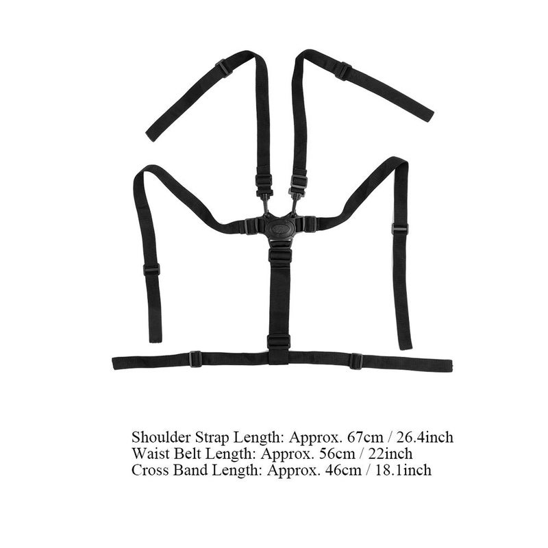 Zerodis 5 Point Child Seat Belt Harness Universal Adjustable Strap Baby Stroller Pushchair Rotating Protection - Image 3