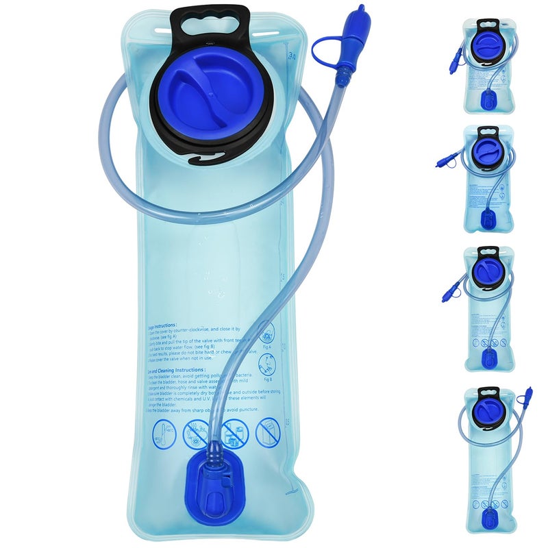 Mdvora 1/2/4/8 Pack Hydration Bladder  1.5L/2L/2.5L/3L Water Reservoir  Leakproof Water Bladder Hydration Pack  Large Opening Water Storage Bladder Bag  For Cycling Hiking Camping (3L 1 Pack Blue) - Image 1