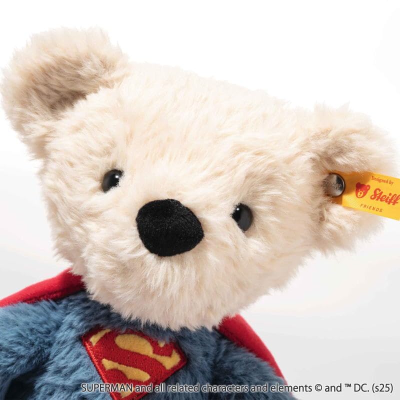Steiff DC Superhero Teddy Bear - Officially Licensed Plush Toy Collectible Premium Soft Stuffed Animal for Kids & Collectors, DC Superman 12" Tall - Image 3