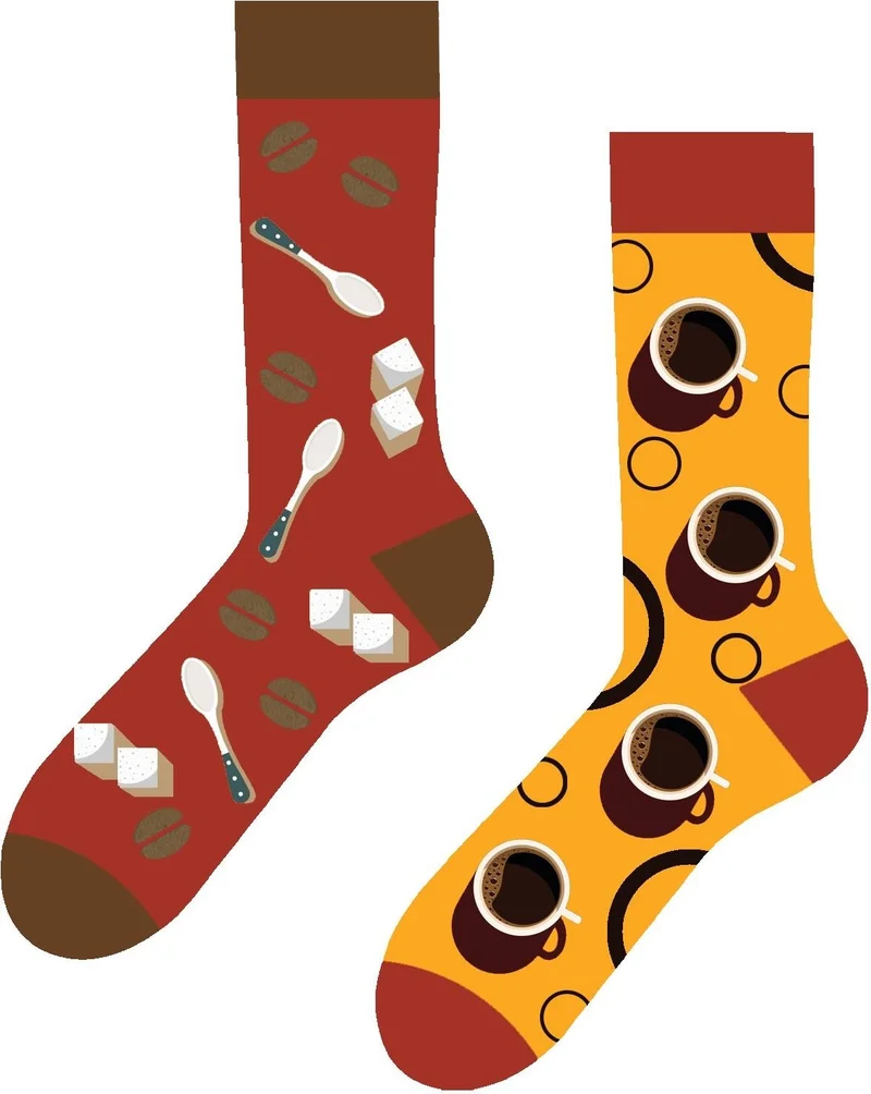 Carnaval Socks Left and Right Brown Patterned Colorful Socks
