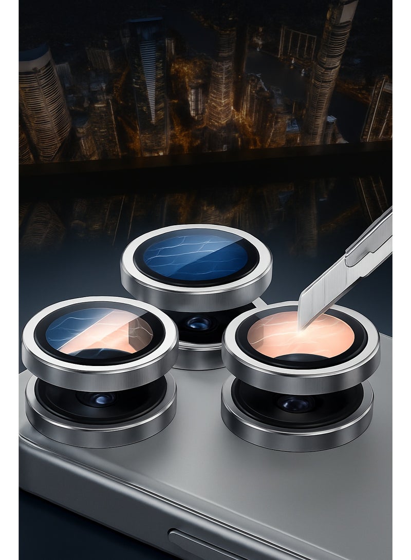 ليتو إسكرينة حماية عدسات كاميرا iPhone 17 Pro Max من LITO الأوريجينال – عدسات فضيّة فاخرة وأنيقة تكمل جاذبية هاتفك، بوضوح فائق الجودة HD وحماية قوية تمنحك الأمان الكامل لعدسات الكاميرا! - Image 2