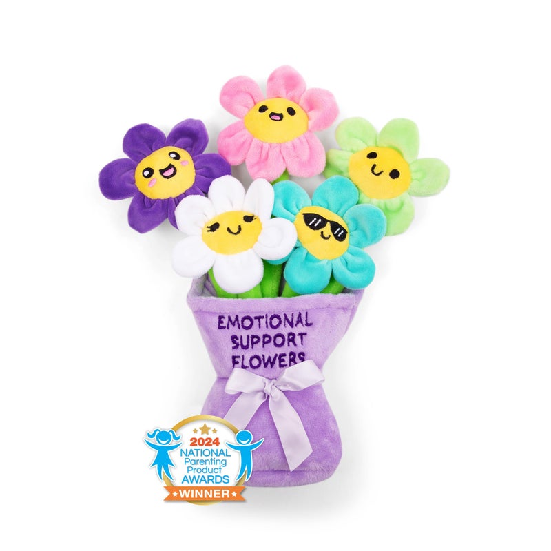 WHAT DO YOU MEME? Emotional Support Flowers by Relatable, Cuddly Plush Toys and Stuffed Animals, Includes 5 Plushies with Basket, Thoughtful or Cute Stocking Stuffer - Image 1