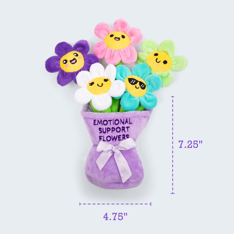 WHAT DO YOU MEME? Emotional Support Flowers by Relatable, Cuddly Plush Toys and Stuffed Animals, Includes 5 Plushies with Basket, Thoughtful or Cute Stocking Stuffer - Image 3