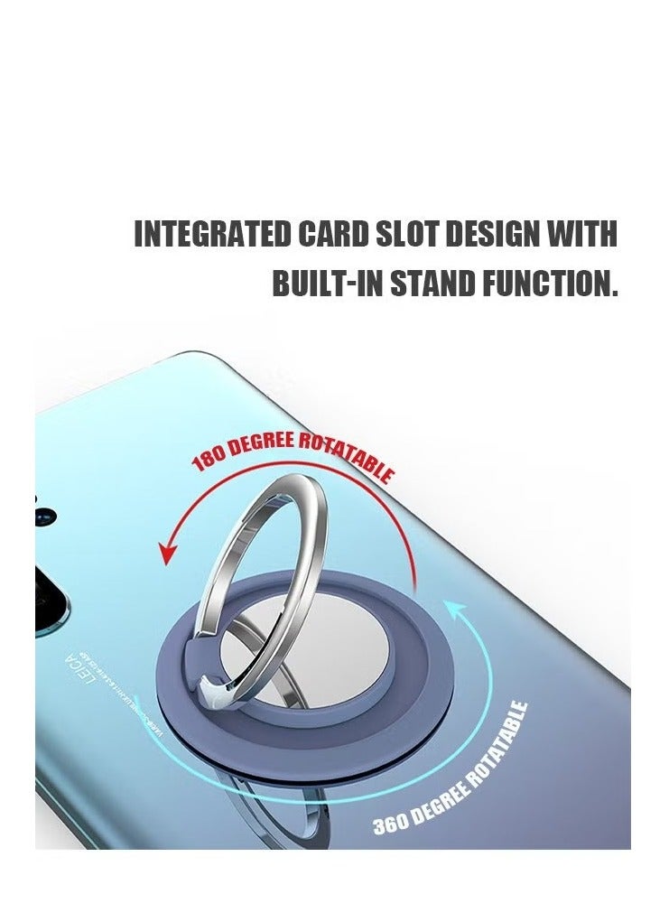 4 Pcs Magnetic Cell Phone Ring Holder, 360° Rotation Collapsible Mobile Phone Grip Stand Holder, Finger Ring Grip (Silver+Purple) - Image 3