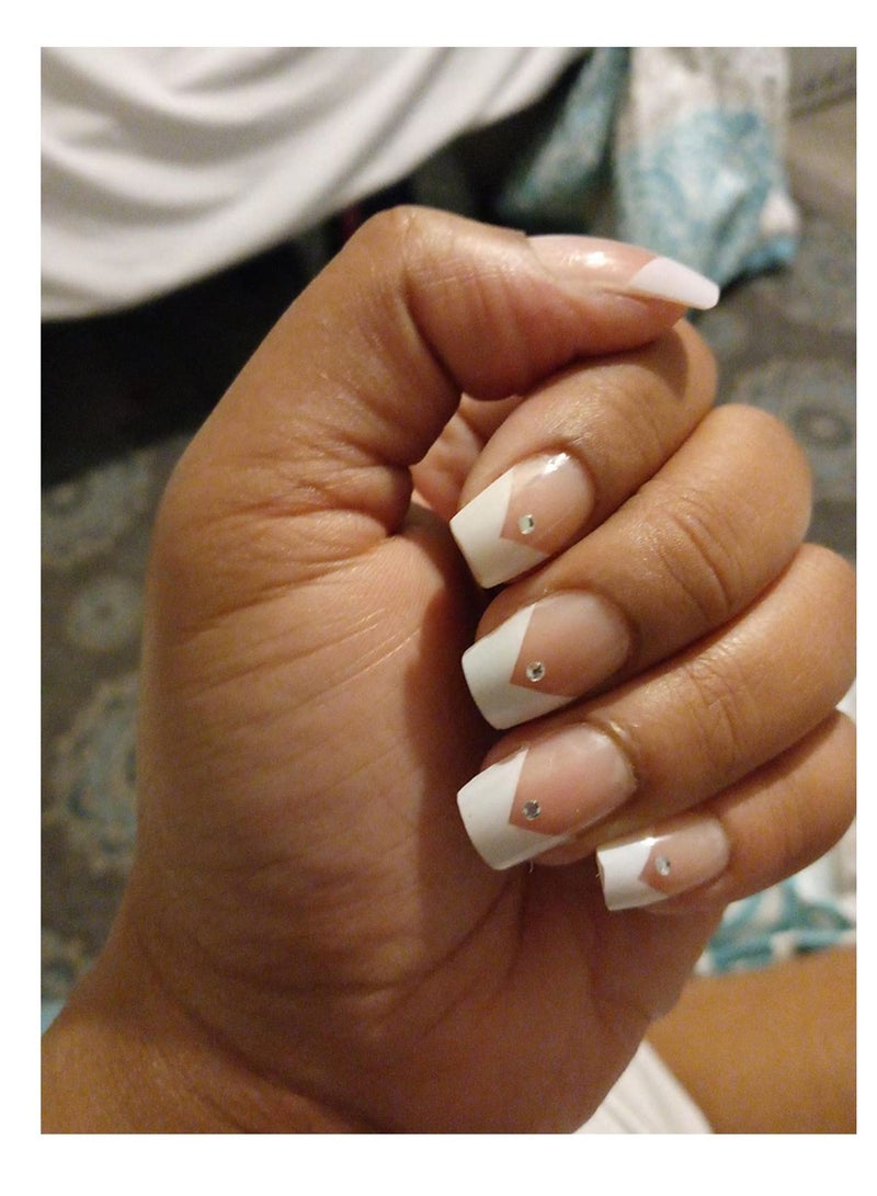 KASTWAVE Glossy Luxurious Crystal False Nails Prom Nails Full Cover Nails for Women and Girls 24PCS/ Set - Image 5