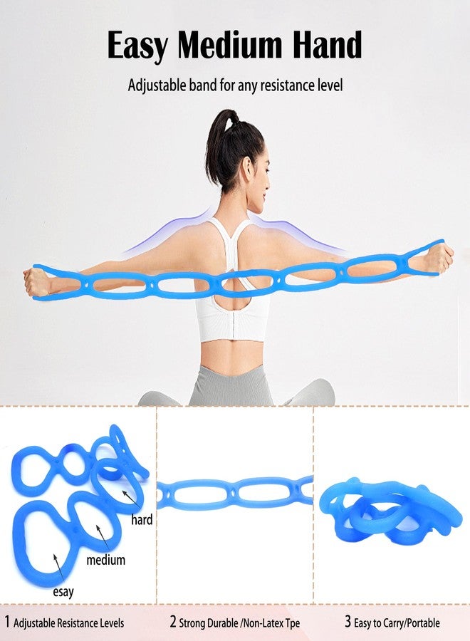 VKSG 7 Ring Adjustable Loop Resistance Bands for Working Out Walk at Home，Workout Bands Exercise Stretch Band for Women&Men Fitness, Yoga, Pilates-Non-Slip, Durable Rubber, Home/Gym Use(Blue) - Image 2